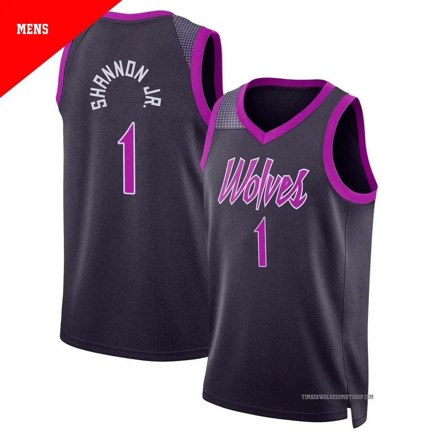 ＃1 Men's Terrence Shannon Jr. Minnesota Timberwolves 2025/26 Swingman Purple City Edition Jersey