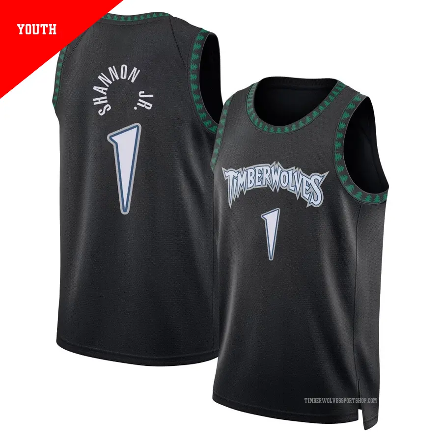 ＃1 Youth Terrence Shannon Jr. Minnesota Timberwolves Black Swingman Classic Edition Jersey